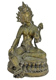 Green Tara Tibetan Buddhism Bronze Statue