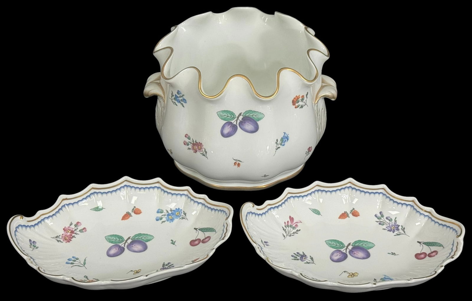 Richard Ginori Porcelain Cachepot & Dishes 3pc SET (1 of 11)