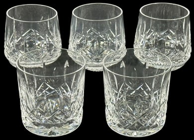 Waterford Cut Crystal Whiskey Tumblers 5pc LOT