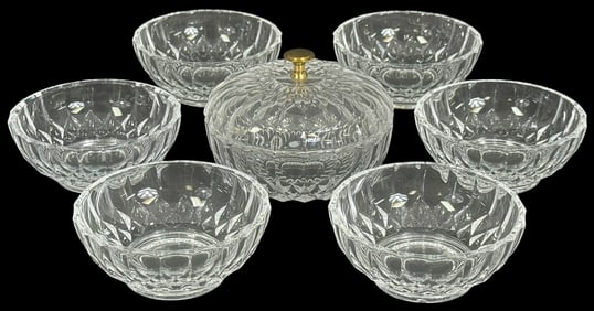 Val Saint Lambert Crystal Dessert Set 7pc SET