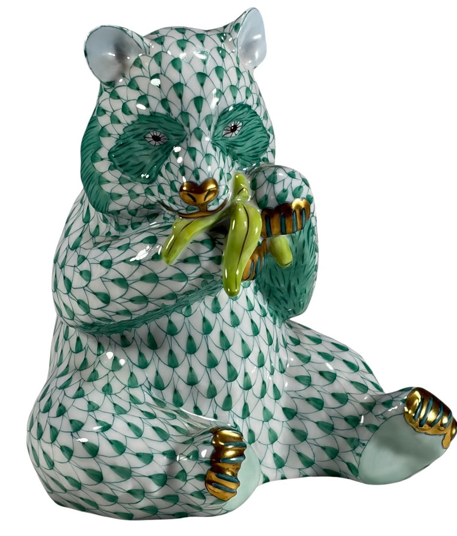 Herend Hungary Fishnet Porcelain Panda Bear Figure (1 of 7)