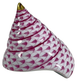 Herend Fishnet Porcelain Throchus Shell Figurine