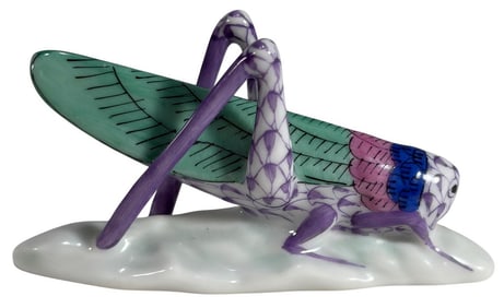 Herend Hungary Grasshopper Hand Painted Figure