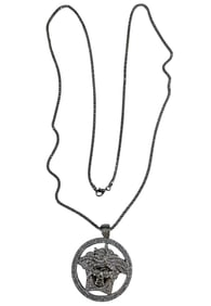 Medusa Sterling Silver 925 Glass Pendant Necklace