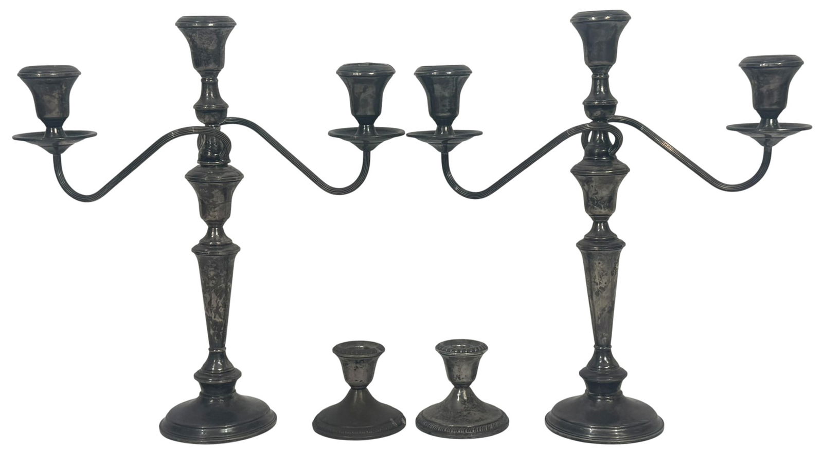 Sterling Silver Weighted Candlestick Holders 4pcs (1 of 7)