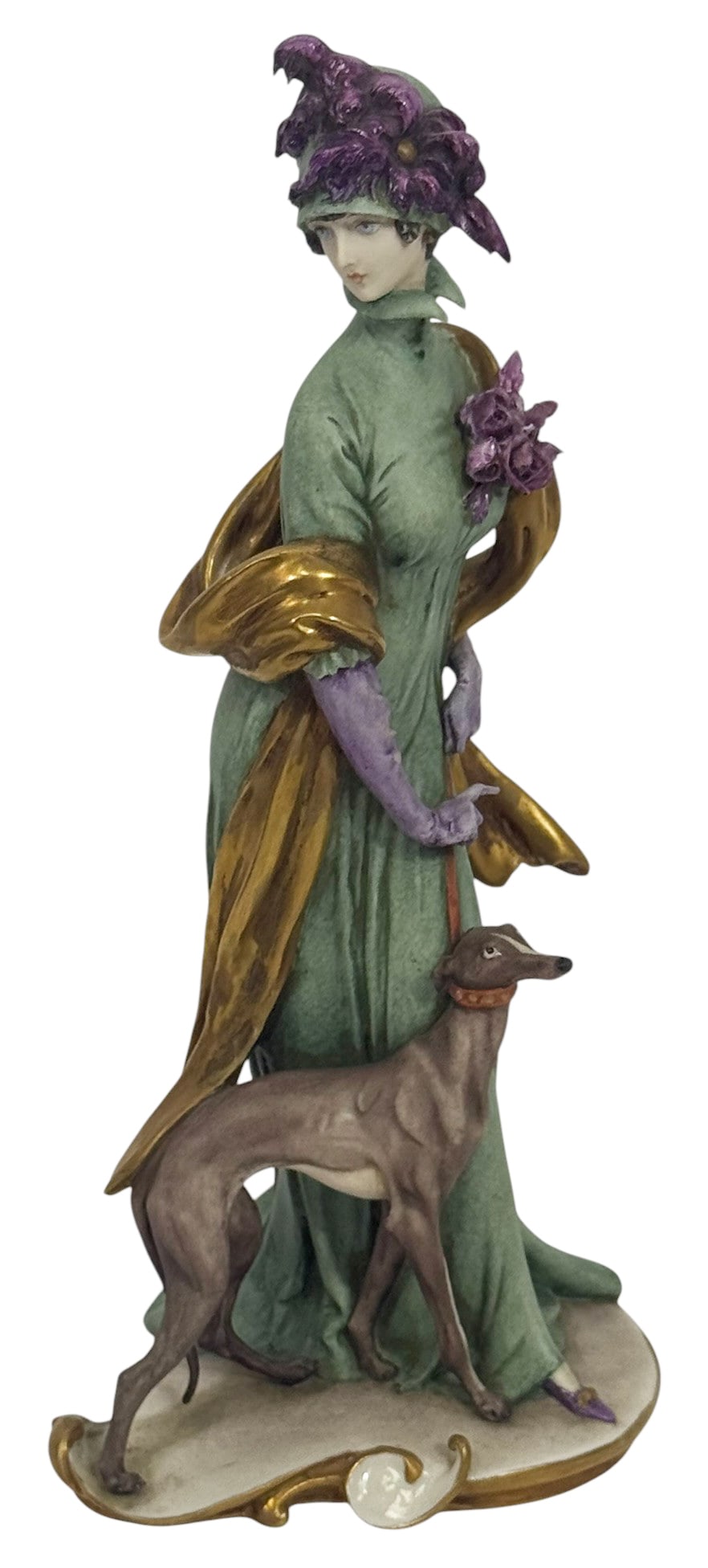 Giuseppe Cappe Lady w/ Borzoi Porcelain Figurine (1 of 8)