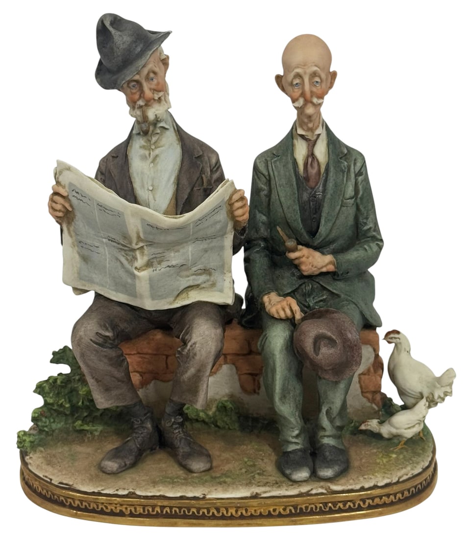 Giuseppe Cappe 'Two Old Men with Newspaper' Figure (1 of 10)