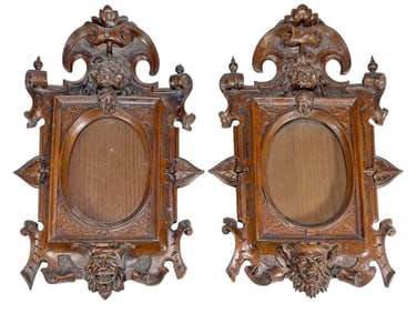 Pair of German Black Forest Wood Picture Frames