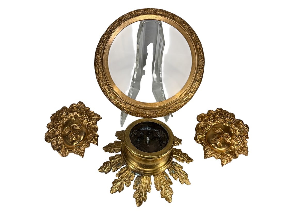 Vintage Gilt Bronze Urn Accessories 4pc LOT (1 of 5)