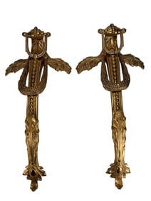 Vintage Gilt Bronze Urn Accessories 2pc LOT