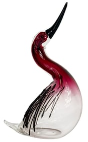 Contemporary Murano Art Glass Bird Figurine SIGNED