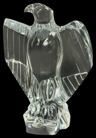 Baccarat French Clear Crystal Eagle Sculpture