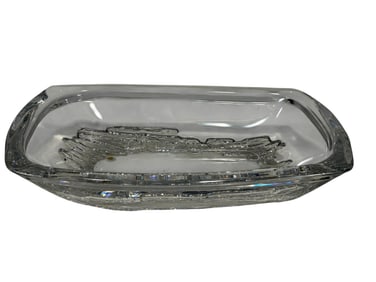 Daum French Crystal Rectangular Bowl SIGNED