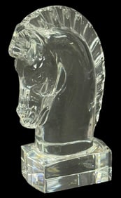 Steuben Crystal Horse Sculpture by Sidney Waugh