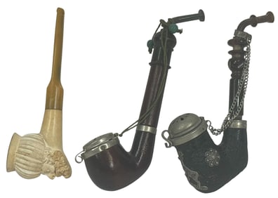Antique Meerschaum & Tyrolean Smoking Pipes 3pcs