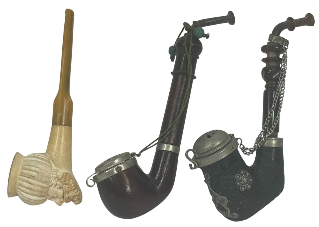 Antique Meerschaum & Tyrolean Smoking Pipes 3pcs (1 of 3)