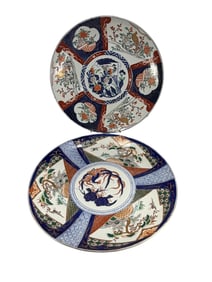 Japanese Imari Large Porcelain Chargers 2pc LOT