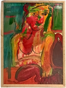 Peter Robert Keil German Painting on Cardboard