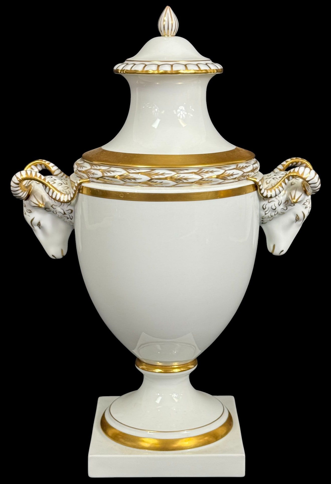 Franz Porcelain Covered Urn w/ Ram’s Head Handles (1 of 8)