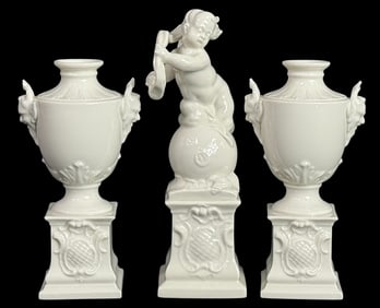 Nymphenburg Porcelain Figural Garniture 3pc SET