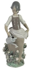 Lladro Girl w/ Watering Can Porcelain Figure #1339