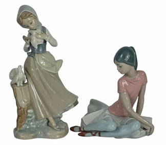 Lladro Spanish Porcelain Figurines 2pc LOT