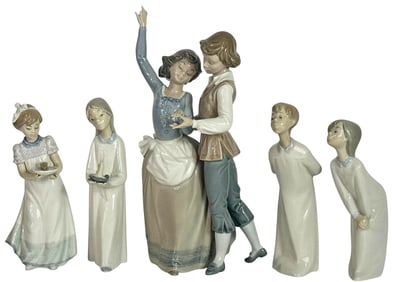 Lladro Spanish Porcelain Figurine Group 5pc LOT