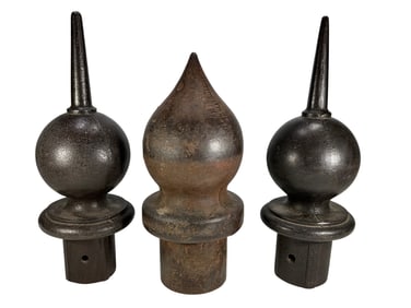 Architectural Cast Iron Railroad Roof Finials 3pcs