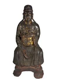 Antique Chinese Guandi Iron Sculpture