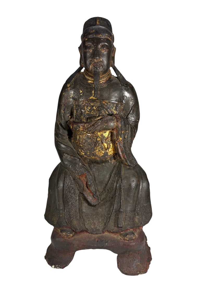 Antique Chinese Guandi Iron Sculpture (1 of 6)