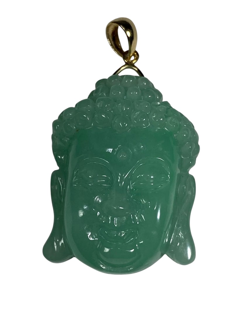 Chinese 14K Gold & Jade Buddha Pendant (1 of 3)