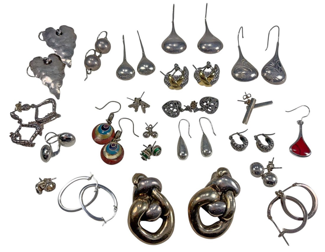 22 Pairs of Sterling Silver .925 Earrings (1 of 9)