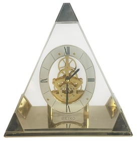 Seiko Quartz Skeleton Pyramid Mantel Clock