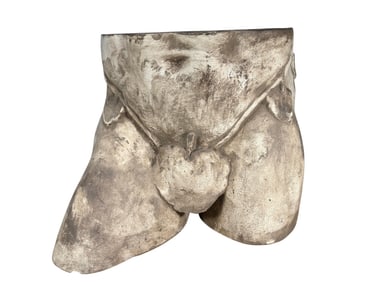 Vintage Man Lower Torso Cement Sculpture