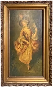 1950's Lady Oil Painting on Masonite SIGNED