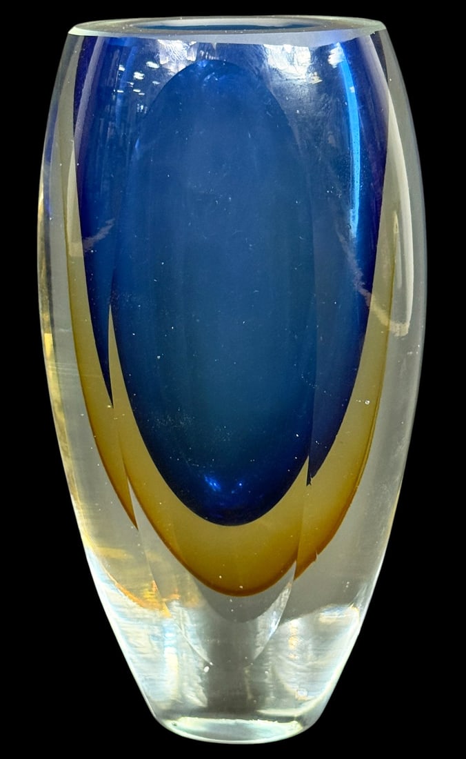 Seguso 'Sommerso' Italian Murano Art Glass Vase (1 of 5)