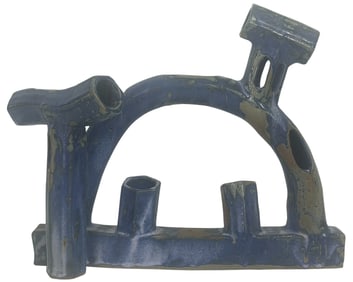 Vintage Hand-Painted Abstract Folk Art Sculpture