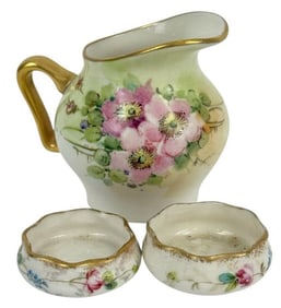 Royal Bayreuth Bavarian HP Porcelain Creamer SET