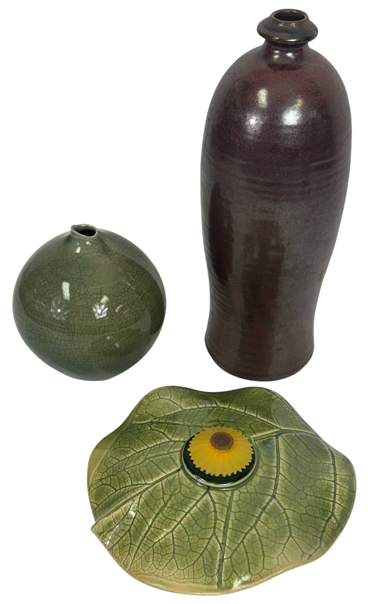 Contemporary Glazed Ceramic Decor Items 3pc LOT (1 of 7)