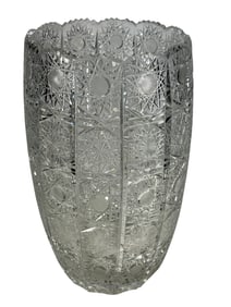 Bohemian Czechoslovakian Clear Cut Crystal Vase