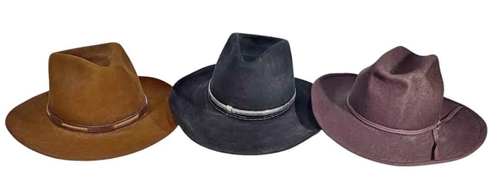 John Stetson, Resistol & J Hats Man Hats 3pc LOT