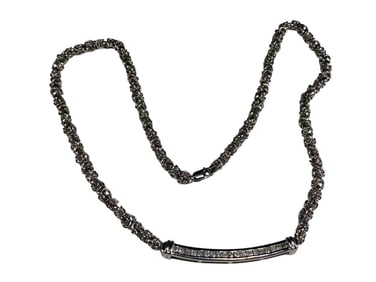 Estate 925 Sterling Silver & Glass Necklace