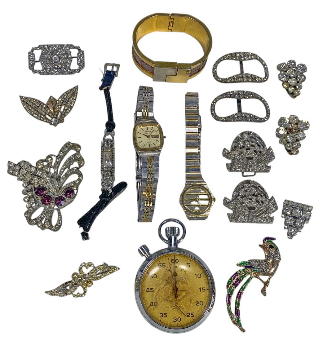 Assorted Custom Watches Bracelets Brooches 16pcs (1 of 5)