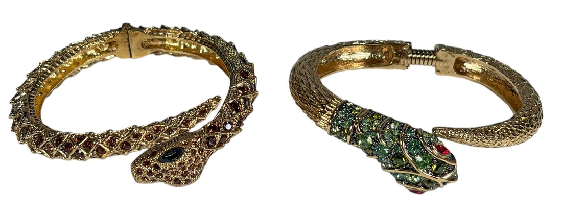 Goldplated & Glass Snakes Bracelets 2pc LOT (1 of 7)