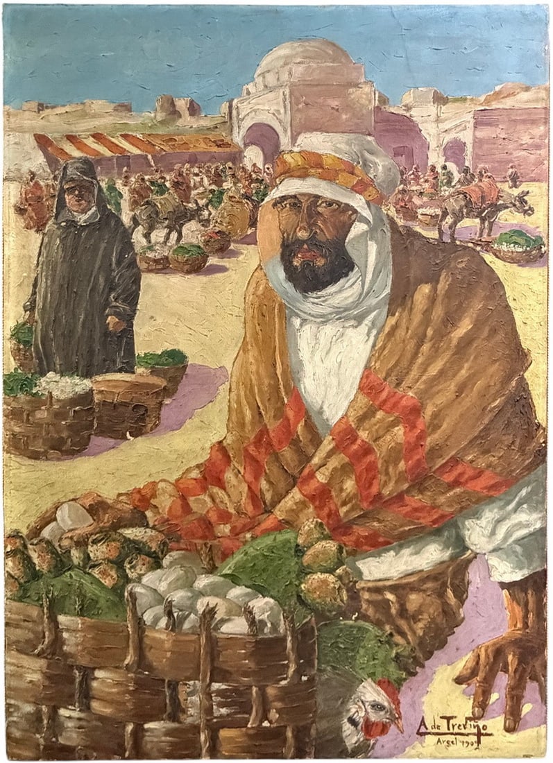 Orientalist Oil Painting on Canvas SIGNED (1 of 4)