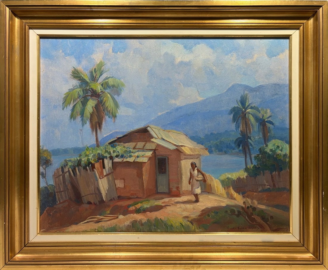 VTG Brazilian Island Oil Painting on Masonite (1 of 4)