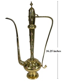 Large Arabic Dallah Brass & Stones Coffee Pot