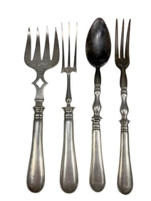 Antique Silverplate Fork & Spoon Service 4pc LOT