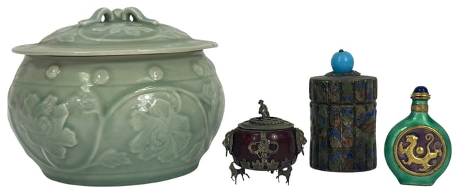 Estate Asian Style Decorative Decor Items 4pc LOT