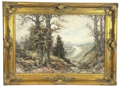 Landscape Oil Painting on Canvas by Signed Bayer